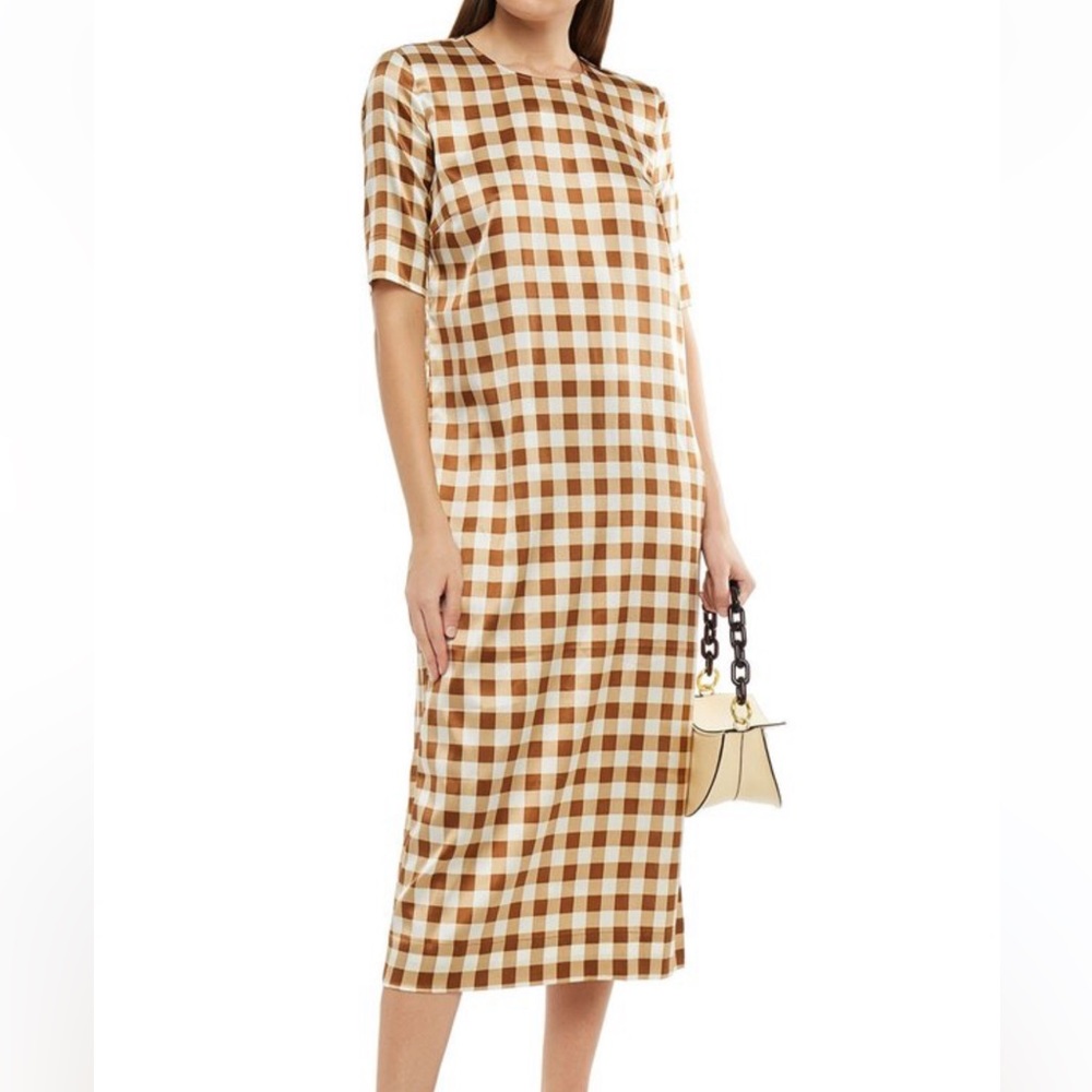 Ganni Gingam Silk dress